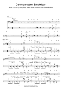 Communication Breakdown - Led Zeppelin - Full Drum Transcription / Drum Sheet Music - SheetMusicDirect D