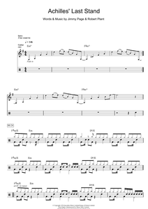 Achilles Last Stand - Led Zeppelin - Full Drum Transcription / Drum Sheet Music - SheetMusicDirect D