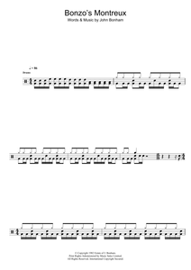 Bonzo's Montreux - Led Zeppelin - Full Drum Transcription / Drum Sheet Music - SheetMusicDirect D