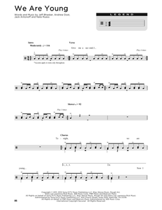We Are Young (feat. Janelle Monae) - Fun - Full Drum Transcription / Drum Sheet Music - SheetMusicDirect D
