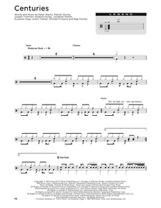 Centuries - Fall Out Boy - Full Drum Transcription / Drum Sheet Music - SheetMusicDirect D