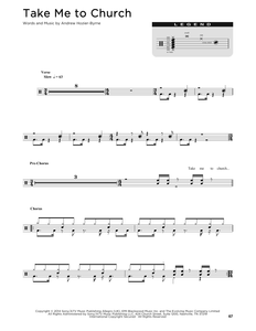 Take Me to Church - Hozier - Full Drum Transcription / Drum Sheet Music - SheetMusicDirect D