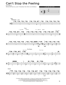 Can't Stop the Feeling! - Justin Timberlake - Full Drum Transcription / Drum Sheet Music - SheetMusicDirect DT185660