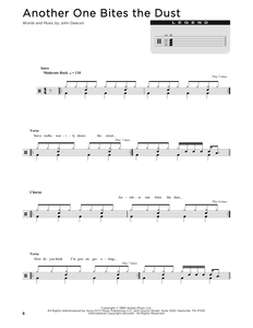 Another One Bites the Dust - Queen - Full Drum Transcription / Drum Sheet Music - SheetMusicDirect D