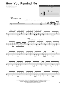 How You Remind Me - Nickelback - Full Drum Transcription / Drum Sheet Music - SheetMusicDirect D