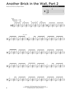 Another Brick in the Wall, Part 2 - Pink Floyd - Full Drum Transcription / Drum Sheet Music - SheetMusicDirect D