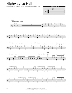 Highway to Hell - AC/DC - Full Drum Transcription / Drum Sheet Music - SheetMusicDirect D251325