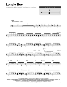Lonely Boy - The Black Keys - Full Drum Transcription / Drum Sheet Music - SheetMusicDirect DT