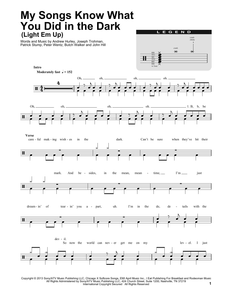 My Songs Know What You Did in the Dark (Light Em Up) - Fall Out Boy - Full Drum Transcription / Drum Sheet Music - SheetMusicDirect DT