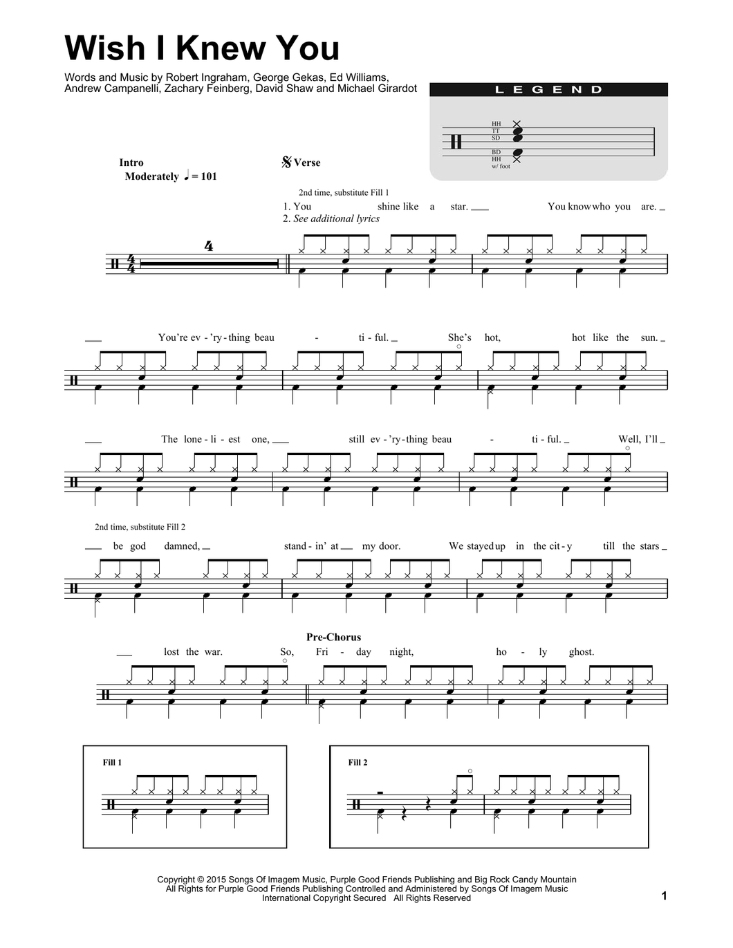 Wish I Knew You - The Revivalists - Full Drum Transcription / Drum Sheet Music - SheetMusicDirect DT