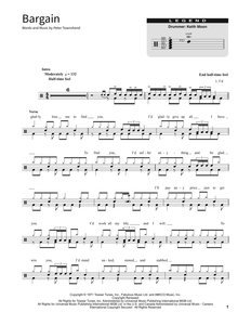 Bargain - The Who - Full Drum Transcription / Drum Sheet Music - SheetMusicDirect SORD