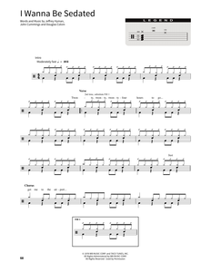 I Wanna Be Sedated - Ramones - Full Drum Transcription / Drum Sheet Music - SheetMusicDirect SORD