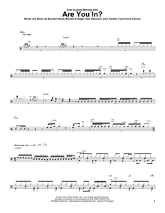Are You In? - Incubus - Full Drum Transcription / Drum Sheet Music - SheetMusicDirect DT