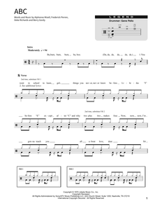 ABC - The Jackson 5 - Full Drum Transcription / Drum Sheet Music - SheetMusicDirect SORD
