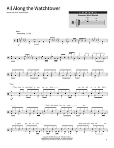All Along the Watchtower - Bob Dylan - Full Drum Transcription / Drum Sheet Music - SheetMusicDirect SORD
