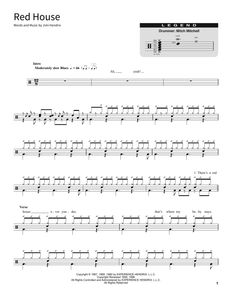 Red House - The Jimi Hendrix Experience - Full Drum Transcription / Drum Sheet Music - SheetMusicDirect SORD