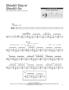 Should I Stay or Should I Go - The Clash - Full Drum Transcription / Drum Sheet Music - SheetMusicDirect SORD