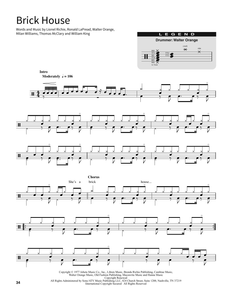 Brick House - Commodores - Full Drum Transcription / Drum Sheet Music - SheetMusicDirect SORD
