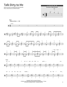Talk Dirty to Me - Poison - Full Drum Transcription / Drum Sheet Music - SheetMusicDirect SORD