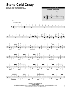 Stone Cold Crazy - Queen - Full Drum Transcription / Drum Sheet Music - SheetMusicDirect DT