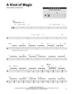 A Kind of Magic - Queen - Full Drum Transcription / Drum Sheet Music - SheetMusicDirect DT