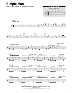 Simple Man - Lynyrd Skynyrd - Full Drum Transcription / Drum Sheet Music - SheetMusicDirect DT