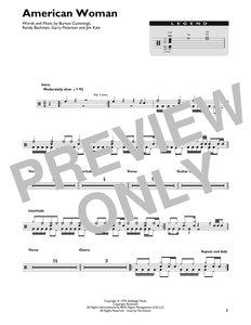 American Woman - The Guess Who - Full Drum Transcription / Drum Sheet Music - SheetMusicDirect DT