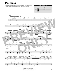 Mr. Jones - Counting Crows - Full Drum Transcription / Drum Sheet Music - SheetMusicDirect DT