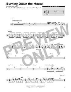 Burning Down the House - Talking Heads - Full Drum Transcription / Drum Sheet Music - SheetMusicDirect DT