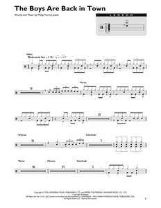 The Boys Are Back in Town - Thin Lizzy - Full Drum Transcription / Drum Sheet Music - SheetMusicDirect DT