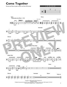 Come Together - The Beatles - Full Drum Transcription / Drum Sheet Music - SheetMusicDirect DT426858