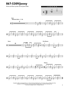 867 5309/Jenny - Tommy Tutone - Full Drum Transcription / Drum Sheet Music - SheetMusicDirect DT