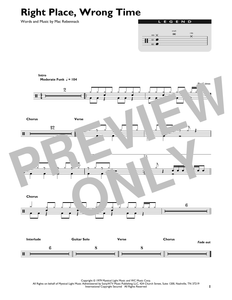 Right Place, Wrong Time - Dr. John - Full Drum Transcription / Drum Sheet Music - SheetMusicDirect DT