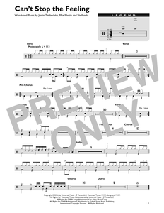 Can't Stop the Feeling! - Justin Timberlake - Full Drum Transcription / Drum Sheet Music - SheetMusicDirect DT422392