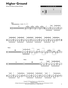 Higher Ground - Red Hot Chili Peppers - Full Drum Transcription / Drum Sheet Music - SheetMusicDirect DT426824