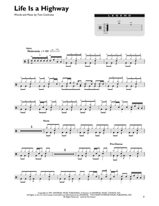 Life Is a Highway - Rascal Flatts - Full Drum Transcription / Drum Sheet Music - SheetMusicDirect DT