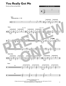 You Really Got Me - The Kinks - Full Drum Transcription / Drum Sheet Music - SheetMusicDirect DT426852
