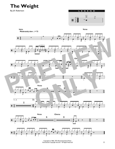 The Weight - The Band - Full Drum Transcription / Drum Sheet Music - SheetMusicDirect DT426890