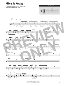 Give It Away - Red Hot Chili Peppers - Full Drum Transcription / Drum Sheet Music - SheetMusicDirect DT426874