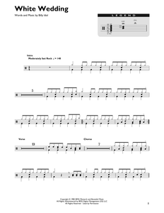 White Wedding - Billy Idol - Full Drum Transcription / Drum Sheet Music - SheetMusicDirect DT426888