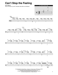 Can't Stop the Feeling! - Justin Timberlake - Full Drum Transcription / Drum Sheet Music - SheetMusicDirect DT427926
