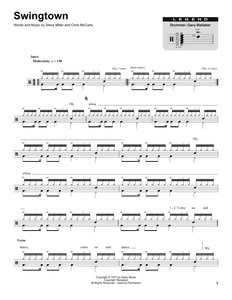 Swingtown - Steve Miller Band - Full Drum Transcription / Drum Sheet Music - SheetMusicDirect DT