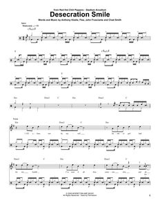 Desecration Smile - Red Hot Chili Peppers - Full Drum Transcription / Drum Sheet Music - SheetMusicDirect DT