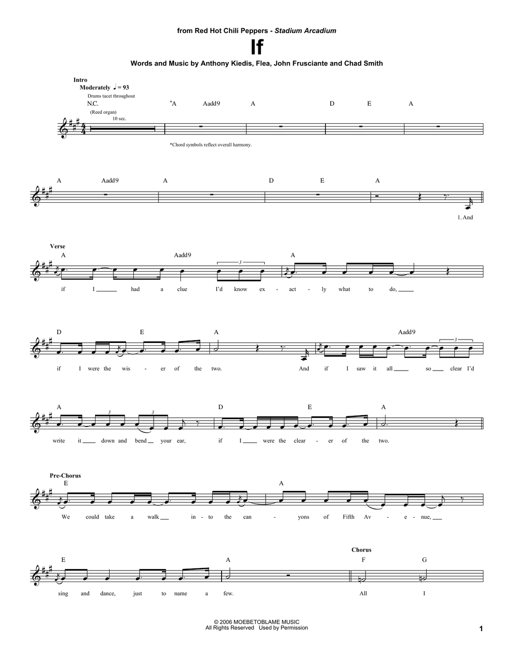 If - Red Hot Chili Peppers - Full Drum Transcription / Drum Sheet Music - SheetMusicDirect DT