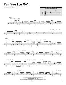 Can You See Me - Jimi Hendrix - Full Drum Transcription / Drum Sheet Music - SheetMusicDirect DT