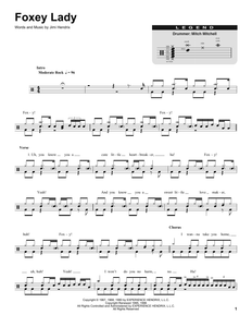Foxey Lady - The Jimi Hendrix Experience - Full Drum Transcription / Drum Sheet Music - SheetMusicDirect DT