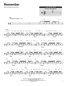 Remember - The Jimi Hendrix Experience - Full Drum Transcription / Drum Sheet Music - SheetMusicDirect DT