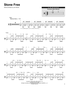Stone Free - Jimi Hendrix - Full Drum Transcription / Drum Sheet Music - SheetMusicDirect DT