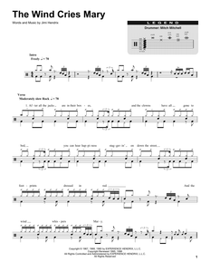 The Wind Cries Mary - The Jimi Hendrix Experience - Full Drum Transcription / Drum Sheet Music - SheetMusicDirect DT