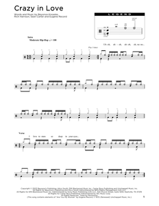 Crazy in Love (feat. Jay Z) - Beyonce - Full Drum Transcription / Drum Sheet Music - SheetMusicDirect DC